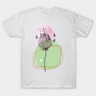 abstract watercolor botanical illustration. Minimalistic boho style T-Shirt